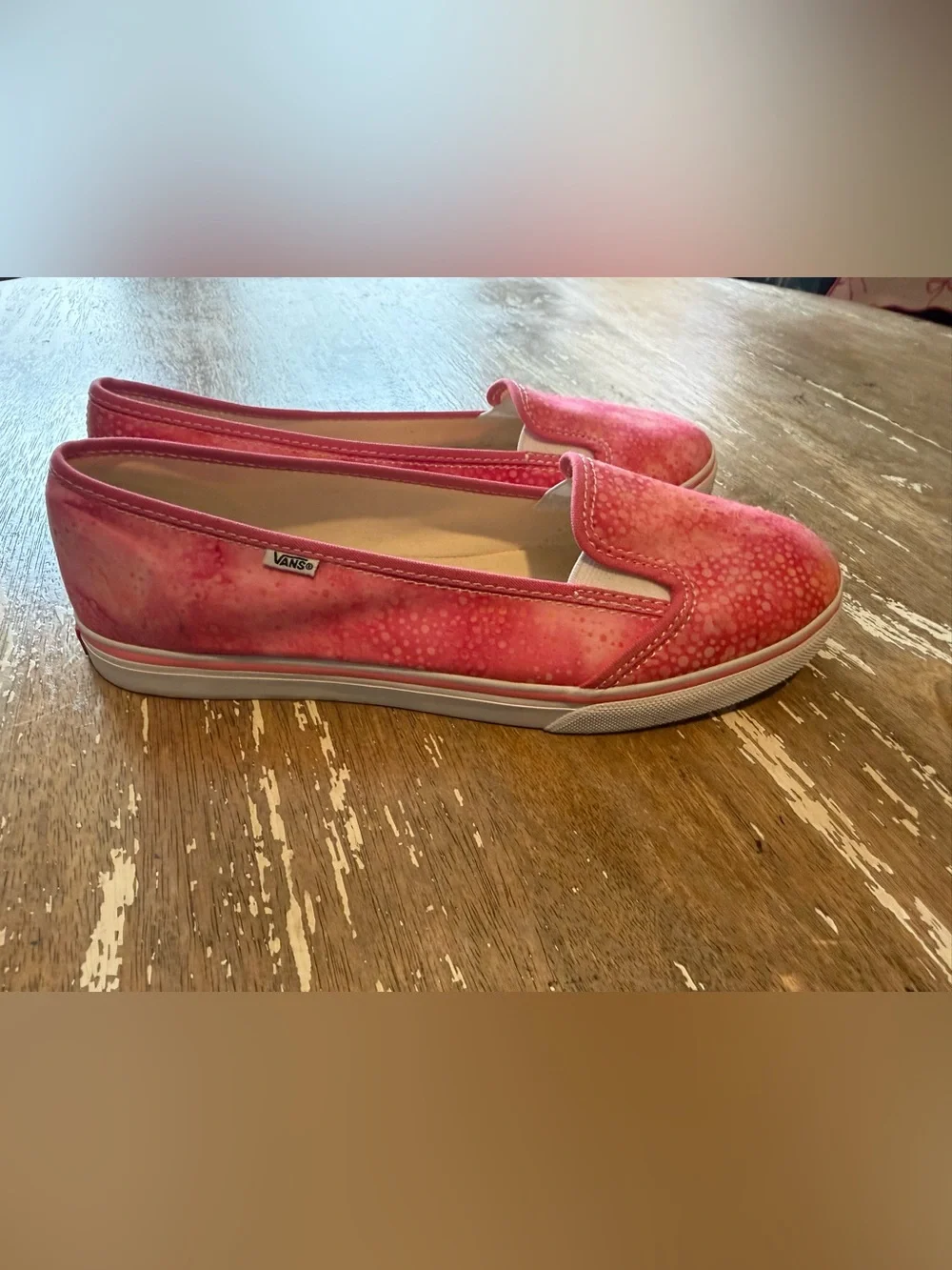 Vans Pink Tie-Dye Slip-On Flats - Picture 3 of 5
